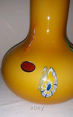 Vintage Murano Lavorazione Large Art Glass Vase. Excellent Condition