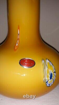 Vintage Murano Lavorazione Large Art Glass Vase. Excellent Condition