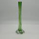 Vintage Murano Like Geometric Elephant Foot Green Cased Italian Glass Bud Vase