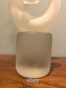 Vintage Murano Love Knot Glass Sculpture Abstract White Frosted Glass