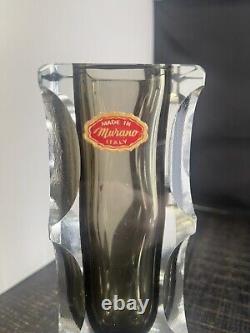 Vintage Murano Mandruzzato Sommerso Glass Vase Rare Cuts Unusual Design