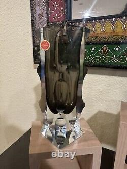 Vintage Murano Mandruzzato Sommerso Glass Vase Rare Cuts Unusual Design