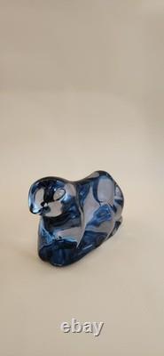 Vintage Murano Master Alberto Tosi Signed/ Dated (1966) Large Blue Glass Sheep