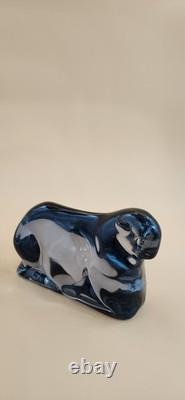 Vintage Murano Master Alberto Tosi Signed/ Dated (1966) Large Blue Glass Sheep