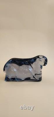 Vintage Murano Master Alberto Tosi Signed/ Dated (1966) Large Blue Glass Sheep