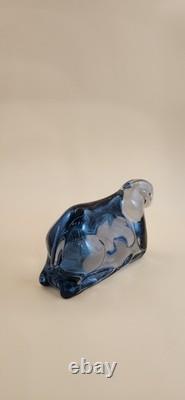 Vintage Murano Master Alberto Tosi Signed/ Dated (1966) Large Blue Glass Sheep