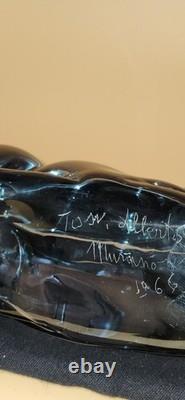 Vintage Murano Master Alberto Tosi Signed/ Dated (1966) Large Blue Glass Sheep