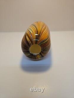 Vintage Murano Mid Century Modern Orange Yellow Multicolored Blown Glass Vase