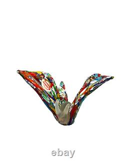 Vintage Murano Milifore Butterfly Art Glass Hand Crafted Italy with Sticker