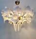 Vintage Murano Milk Glass Calla Lily Chandelier Flower Farmhouse Pendant Light