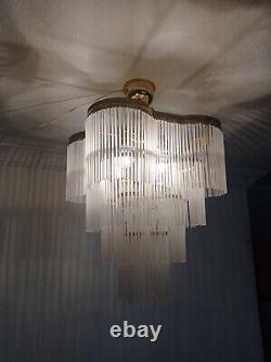 Vintage Murano Milk Glass Ceiling Light Fixture Chandelier Lighting Lamp