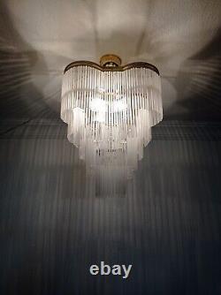 Vintage Murano Milk Glass Ceiling Light Fixture Chandelier Lighting Lamp