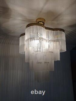 Vintage Murano Milk Glass Ceiling Light Fixture Chandelier Lighting Lamp