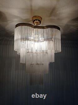 Vintage Murano Milk Glass Ceiling Light Fixture Chandelier Lighting Lamp