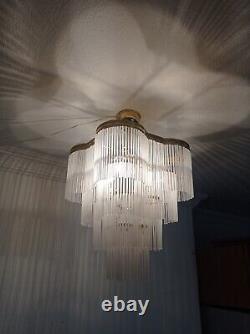 Vintage Murano Milk Glass Ceiling Light Fixture Chandelier Lighting Lamp