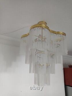 Vintage Murano Milk Glass Ceiling Light Fixture Chandelier Lighting Lamp