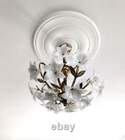 Vintage Murano Milk Glass Chandelier