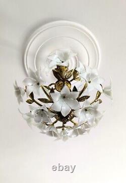 Vintage Murano Milk Glass Chandelier