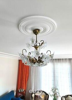 Vintage Murano Milk Glass Chandelier