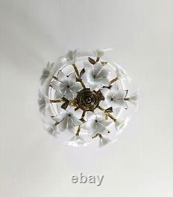 Vintage Murano Milk Glass Chandelier