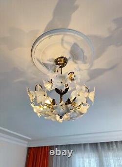 Vintage Murano Milk Glass Chandelier