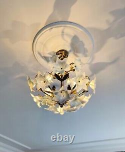 Vintage Murano Milk Glass Chandelier