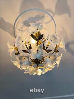 Vintage Murano Milk Glass Chandelier