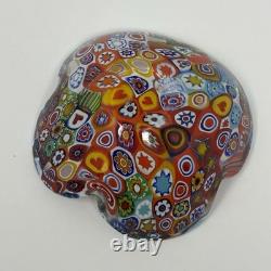 Vintage Murano Millefiori Art Glass Ruffled Bowl Candy Dish Multicolor