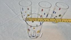 Vintage Murano Millefiori Cobalt Blue Art Glass Set of 4
