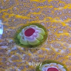 Vintage Murano Millefiori Conch Shell Art Glass Gold & Silver Flecks 10.25