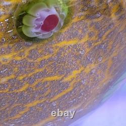 Vintage Murano Millefiori Conch Shell Art Glass Gold & Silver Flecks 10.25