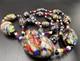 Vintage Murano Millefiori Glass Bead Necklace Black Base, Multicolour Confetti
