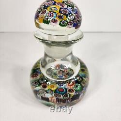 Vintage Murano Millefiori Glass Paperweight Inkwell Bottle Stopper Multi Color