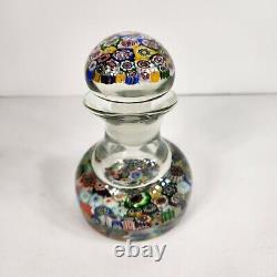 Vintage Murano Millefiori Glass Paperweight Inkwell Bottle Stopper Multi Color