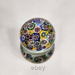 Vintage Murano Millefiori Glass Paperweight Inkwell Bottle Stopper Multi Color