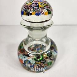 Vintage Murano Millefiori Glass Paperweight Inkwell Bottle Stopper Multi Color