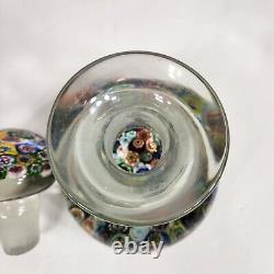 Vintage Murano Millefiori Glass Paperweight Inkwell Bottle Stopper Multi Color