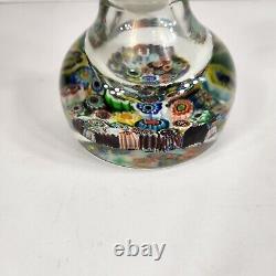 Vintage Murano Millefiori Glass Paperweight Inkwell Bottle Stopper Multi Color