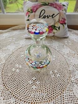 Vintage Murano Millefiori Glass Paperweight Inkwell Bottle Stopper MultiColor