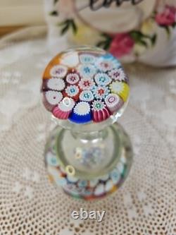 Vintage Murano Millefiori Glass Paperweight Inkwell Bottle Stopper MultiColor