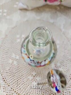 Vintage Murano Millefiori Glass Paperweight Inkwell Bottle Stopper MultiColor