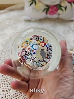 Vintage Murano Millefiori Glass Paperweight Inkwell Bottle Stopper MultiColor