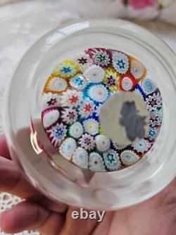Vintage Murano Millefiori Glass Paperweight Inkwell Bottle Stopper MultiColor
