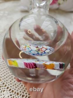 Vintage Murano Millefiori Glass Paperweight Inkwell Bottle Stopper MultiColor