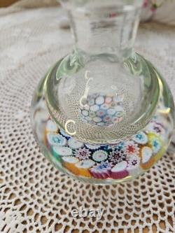 Vintage Murano Millefiori Glass Paperweight Inkwell Bottle Stopper MultiColor