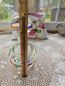 Vintage Murano Millefiori Glass Paperweight Inkwell Bottle Stopper MultiColor