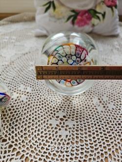 Vintage Murano Millefiori Glass Paperweight Inkwell Bottle Stopper MultiColor