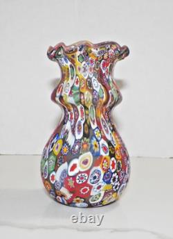 Vintage Murano Millefiori Hand Blown Glass Vase 5
