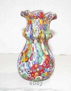 Vintage Murano Millefiori Hand Blown Glass Vase 5