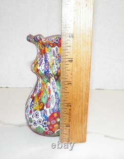 Vintage Murano Millefiori Hand Blown Glass Vase 5
